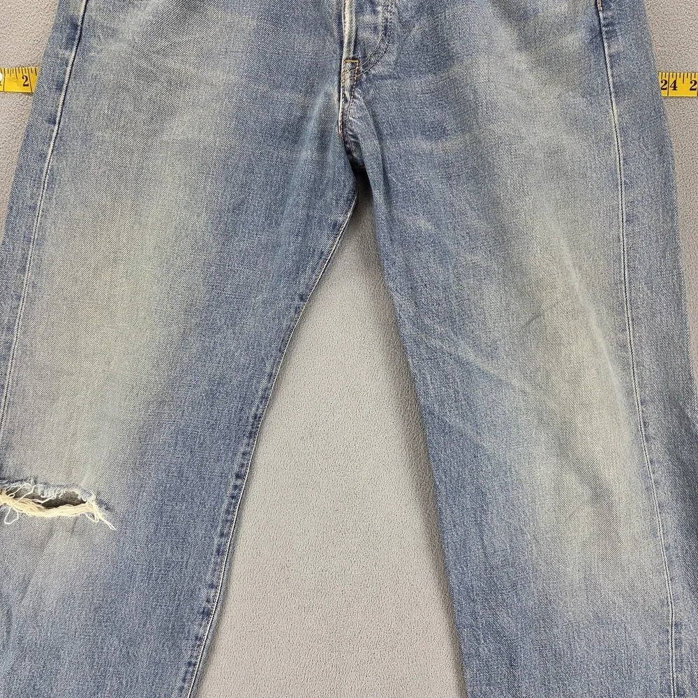 Vintage Edwin Jeans Mens Blue Selvedge 505X Straight Button Fly Fits 32x32